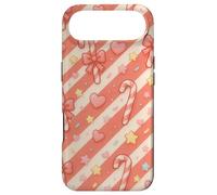 Custodia per iPhone Air Kawaii Coquette Candy Cane Natale Pattern Pastello Cuori Stelle
