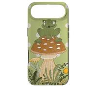 Custodia per iPhone Air Kawaii Frog Sitting On Mushroom Cute Aesthetic Pattern