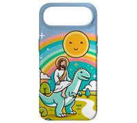 Custodia per iPhone Air Kawaii Gesù Cavalcando T-Rex Dinosauro Meme Carino Dino Believer