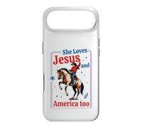 Custodia per iPhone Air Lei ama Gesù e America Vintage Western Horse Rider