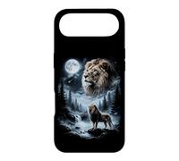 Custodia per iPhone Air Leone che ulula alla luna anni '90 Retro Safari Animal