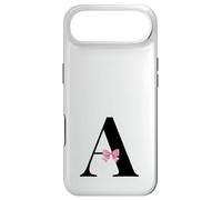 Custodia per iPhone Air Letter A Coquette Monogram With Pink Bow Initial Name