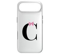 Custodia per iPhone Air Letter C Coquette Monogram With Pink Bow Initial Name