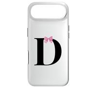 Custodia per iPhone Air Letter D Coquette Monogram With Pink Bow Initial Name