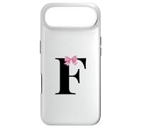 Custodia per iPhone Air Letter F Coquette Monogram With Pink Bow Initial Name