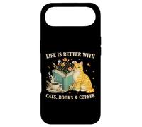 Custodia per iPhone Air Life is Better With Cats Books And Coffee Cat Lover Reading