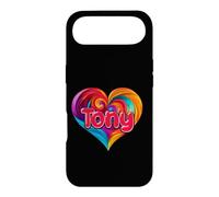 Custodia per iPhone Air Maglietta con scritta "I Heart Love Tony First Name", colorata