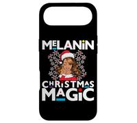 Custodia per iPhone Air Melanina Christmas Magic Black Mrs Claus capelli ricci lato parte