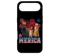 Custodia per iPhone Air Merica Cats American Flag Firework Patriotic 4th Of July Cat