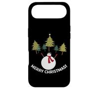 Custodia per iPhone Air Merry Christmas Pupazzo di neve e alberi di pino