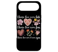 Custodia per iPhone Air Messaggio floreale "Choose Love Over Hate Fear Again"