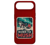 Custodia per iPhone Air Musher invernale retrò per cani da slitta Born to Mush Husky