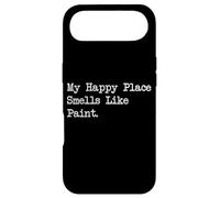 Custodia per iPhone Air My Happy Place Smells Like Paint Citazioni d'arte divertenti
