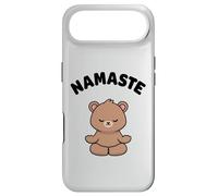 Custodia per iPhone Air Namaste, simpatico orso Kawaii per yoga, senza stress