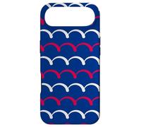 Custodia per iPhone Air Navy Blue Crimson White Red Arched Semicircle Pattern
