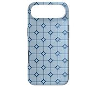 Custodia per iPhone Air Navy Blue Star Cross Grid Nautical Aquatic Coastal Pattern