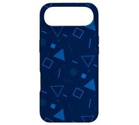 Custodia per iPhone Air Navy Blue Triangle Circle Square Geometric Memphis Pattern