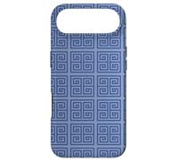 Custodia per iPhone Air Navy Light Blue Squares Spirals Labyrinth Geometric Pattern