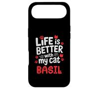 Custodia per iPhone Air Nome gatto Basil Life Is Better With My Cat Basil