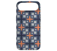 Custodia per iPhone Air Orange Slate Grey Plus Industrial Urban Mosaic Pattern