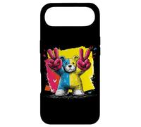 Custodia per iPhone Air Orsacchiotto con scritta "Double Peace Graffiti" Pop Graphic Art Sign Animal