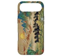 Custodia per iPhone Air Paesaggio cinese vintage cavalli neri arte Feng Shui