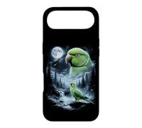 Custodia per iPhone Air Pappagallo indiano ringneck che ulula alla luna anni '90 retrò uccello