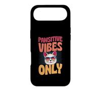 Custodia per iPhone Air Pawsitive Vibes Only, gioco di parole d'amore per gatti in stile retrò