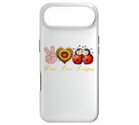 Custodia per iPhone Air Peace Love, coccinella, insetti, girasoli, simbolo della pace con mano, cuore