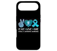 Custodia per iPhone Air Peace Love Cure Fragile X Syndrome Consapevolezza Nastro Teal