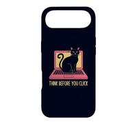 Custodia per iPhone Air Pensa prima di fare clic su Funny Cybersecurity & Fan dei gatti