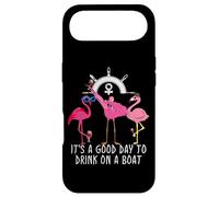 Custodia per iPhone Air Pink Flamingo Drinking Wine It's a Good Day to Drink on Boat