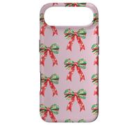 Custodia per iPhone Air Pink Preppy Christmas Bow Pattern