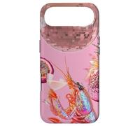 Custodia per iPhone Air Pink Preppy Disco Ball Gamberetti Martini Cocktail Estate Divertente