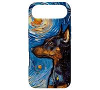 Custodia per iPhone Air Pinscher miniatura Starry Night Dog Min Pin Art by Aja
