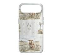 Custodia per iPhone Air Prairie Homestead Longhorn Vitello Agriturismo Acquerello