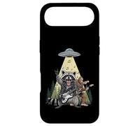 Custodia per iPhone Air Raccoon Chitarra e Bigfoot Sotto Alien UFO Beam Rock On