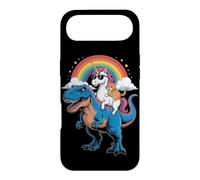 Custodia per iPhone Air Rainbow Unicorn Cat Riding Dinosaur Space Kitten T-Rex Magic