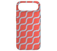 Custodia per iPhone Air Red Grey Wavy Lines Curve Row Sound Wave Retro Pattern