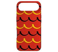 Custodia per iPhone Air Red Mustard Yellow Black Wave-like Curl Curved Folk Pattern