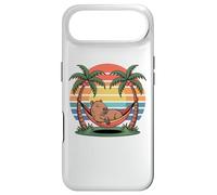 Custodia per iPhone Air Relaxing capybara, Sunset, Palm tree, Summer capy vacation