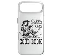 Custodia per iPhone Air Retro Cowgirl ReadingTee Saddle Up con un buon libro western