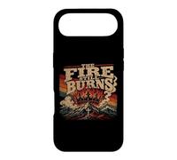 Custodia per iPhone Air Retro Mountain Cross Il fuoco brucia ancora