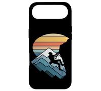 Custodia per iPhone Air Retro Tramonto Montagna Rock Climber Silhouette