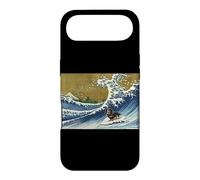 Custodia per iPhone Air Retro Vintage Surfing Wave Black Long Haired Dachshund Lover