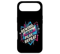 Custodia per iPhone Air Rewind Play Repeat 80s 90s Cassette Tape Retro Music Lover