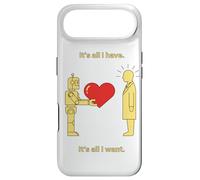 Custodia per iPhone Air Robot che offre cuore all'arte simbolica minima umana