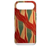 Custodia per iPhone Air Rosso Oro Verde Astratto Island Pattern Geometrico Onda Design
