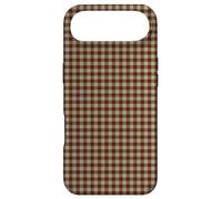 Custodia per iPhone Air Rustic Brown Taupe Gingham Fall Farmhouse Aesthetic