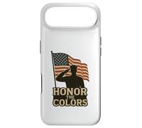 Custodia per iPhone Air Sagoma e bandiera patriottica 'Honor the Colors' Saluting